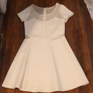 White mesh short sleeve dress